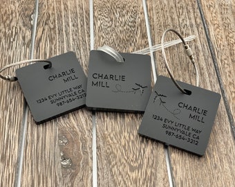 Personalized Acrylic Address Luggage Tag, Discreet Travel Bag Tag, Custom Tag, Bag Tag