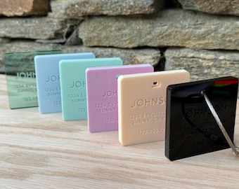 Personalized Acrylic Luggage Tag: Discreet Address Travel Tag
