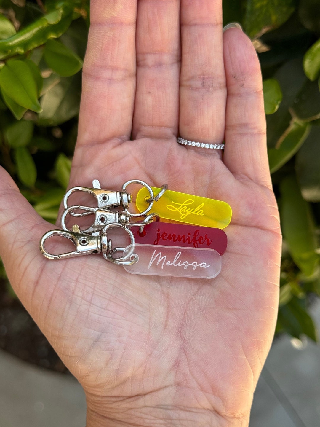 Personalized Acrylic Zipper Keychain Tag, Small Tag, Tiny Tag, Bottle ...