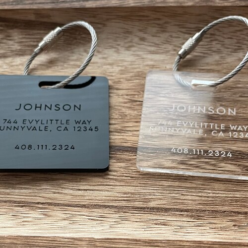 Discreet Acrylic Luggage Tags 1/8 