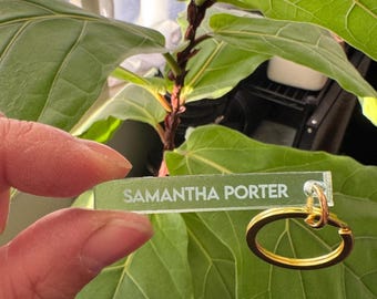 Personalized bar keychain / 3D slim simple / Custom keychain / Acrylic clear