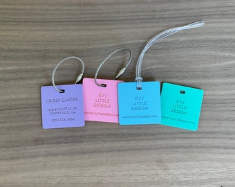 Luggage tags 1/8" Acrylic / Address tag / Name tag / Personalized tag / Pet Bag / Luggage tag / Travel tag / Backpack tag / Bag tag / Gifts