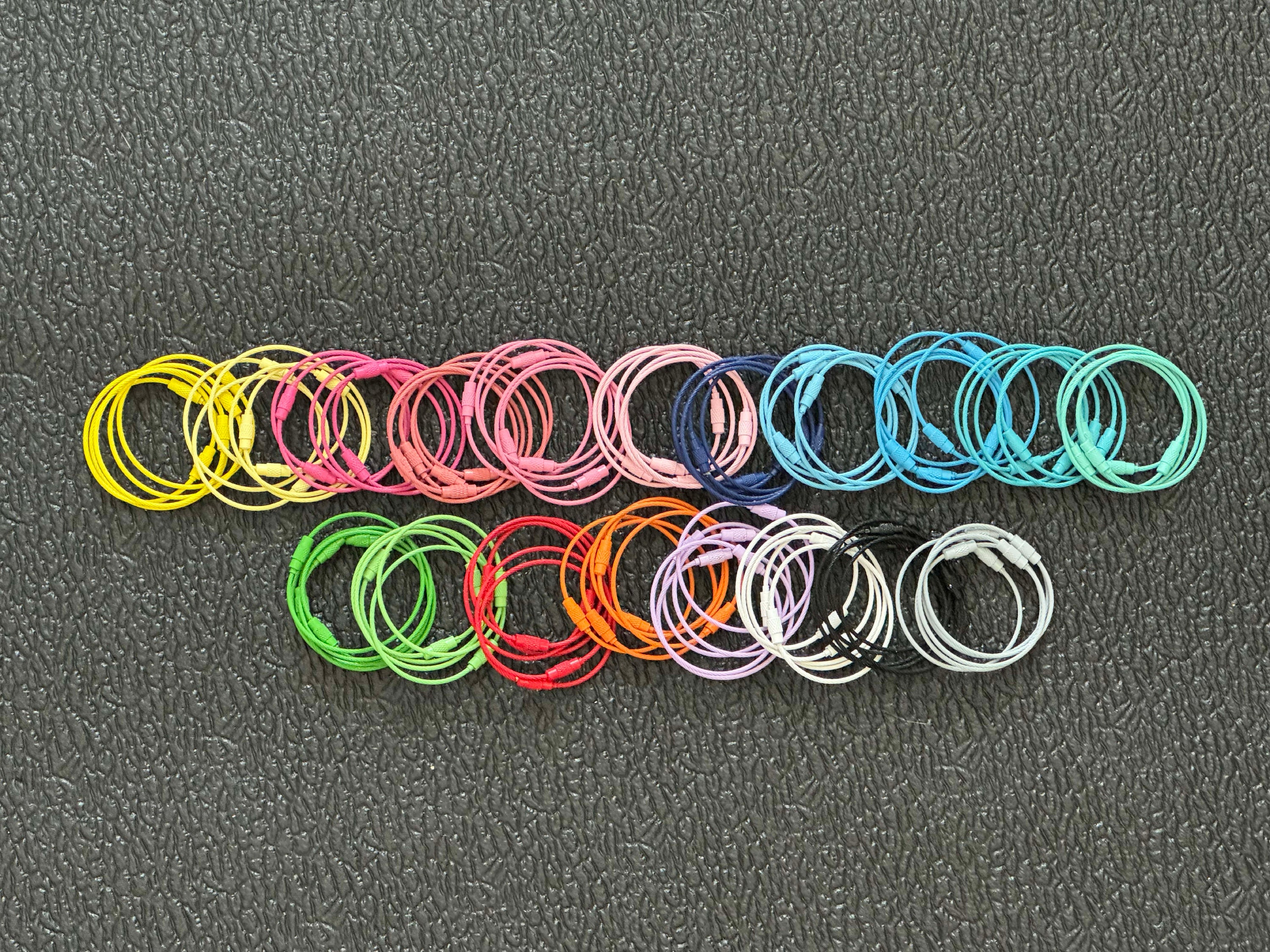 30 Pack Stainless Steel Wire Ring 2mm Wire Keychain Cable