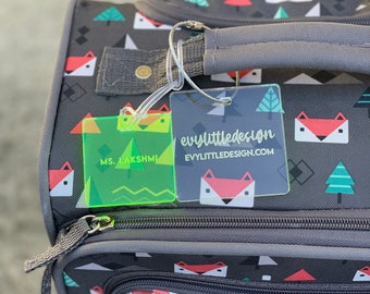 Discreet Large Acrylic Luggage tags / Address tag / Name tag / Personalized tag / Luggage tag / Travel tag / Backpack tag / Bag tag