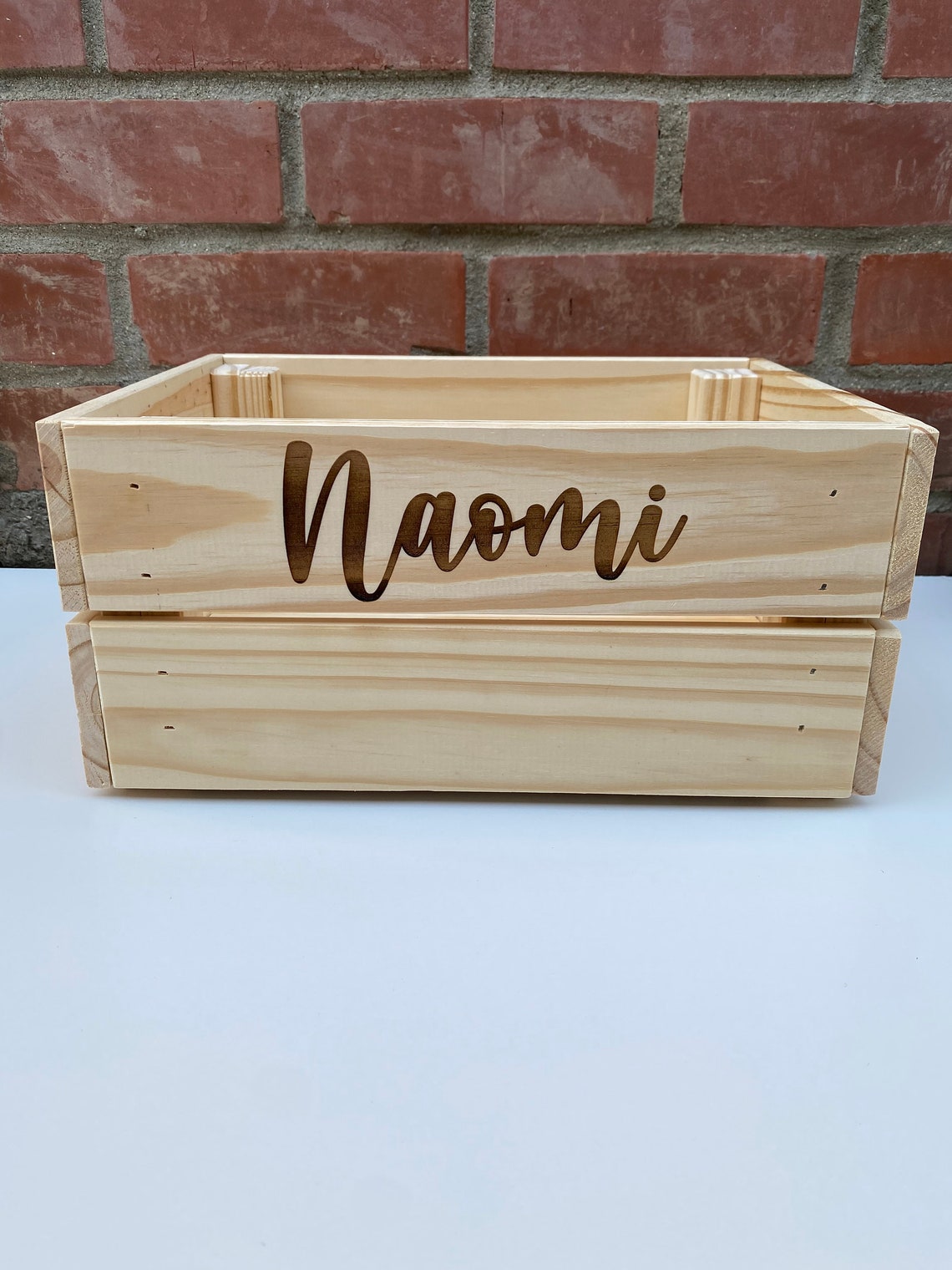Personalized wooden crate / gift basket / gift box / baby Etsy