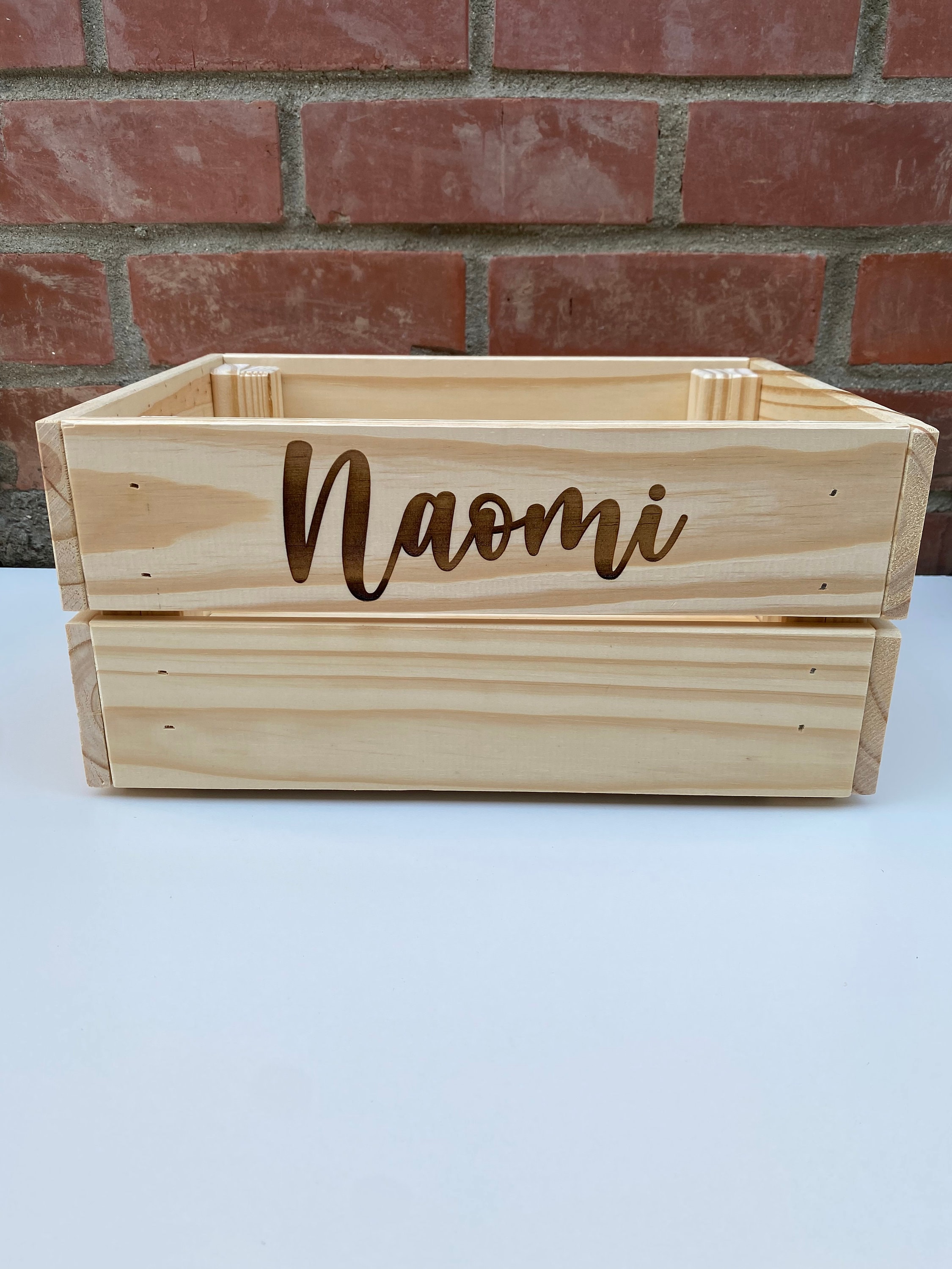 Personalized Wooden Crate / Gift Basket / Gift Box / Baby | Etsy