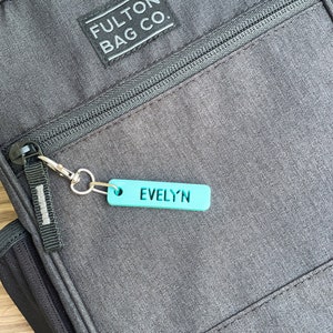 Personalized Keychain Tag 1/4&quot; | Small Keychain | Information Tag | Backpack Tag | Lunch Bag | Water Bottle Tag | Small Tag | Diaper Bag Tag