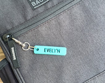 Personalized Keychain Tag 1/4" | Small Keychain | Information Tag | Backpack Tag | Lunch Bag | Water Bottle Tag | Small Tag | Diaper Bag Tag