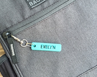 Personalized Keychain Tag 1/4" | Small Keychain | Information Tag | Backpack Tag | Lunch Bag | Water Bottle Tag | Small Tag | Diaper Bag Tag