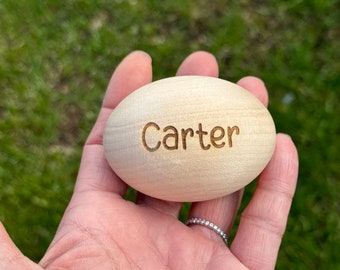 Personalized Solid Unfinished Wooden Egg / Easter / Craft Eggs / Egg Hunt / First Egg