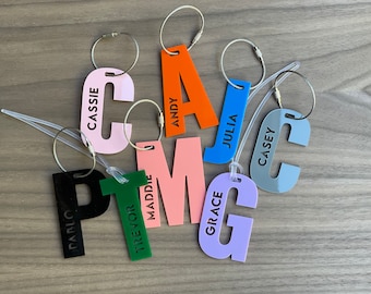 Personalized Acrylic Backpack Tag: Custom School Bag Name Charm