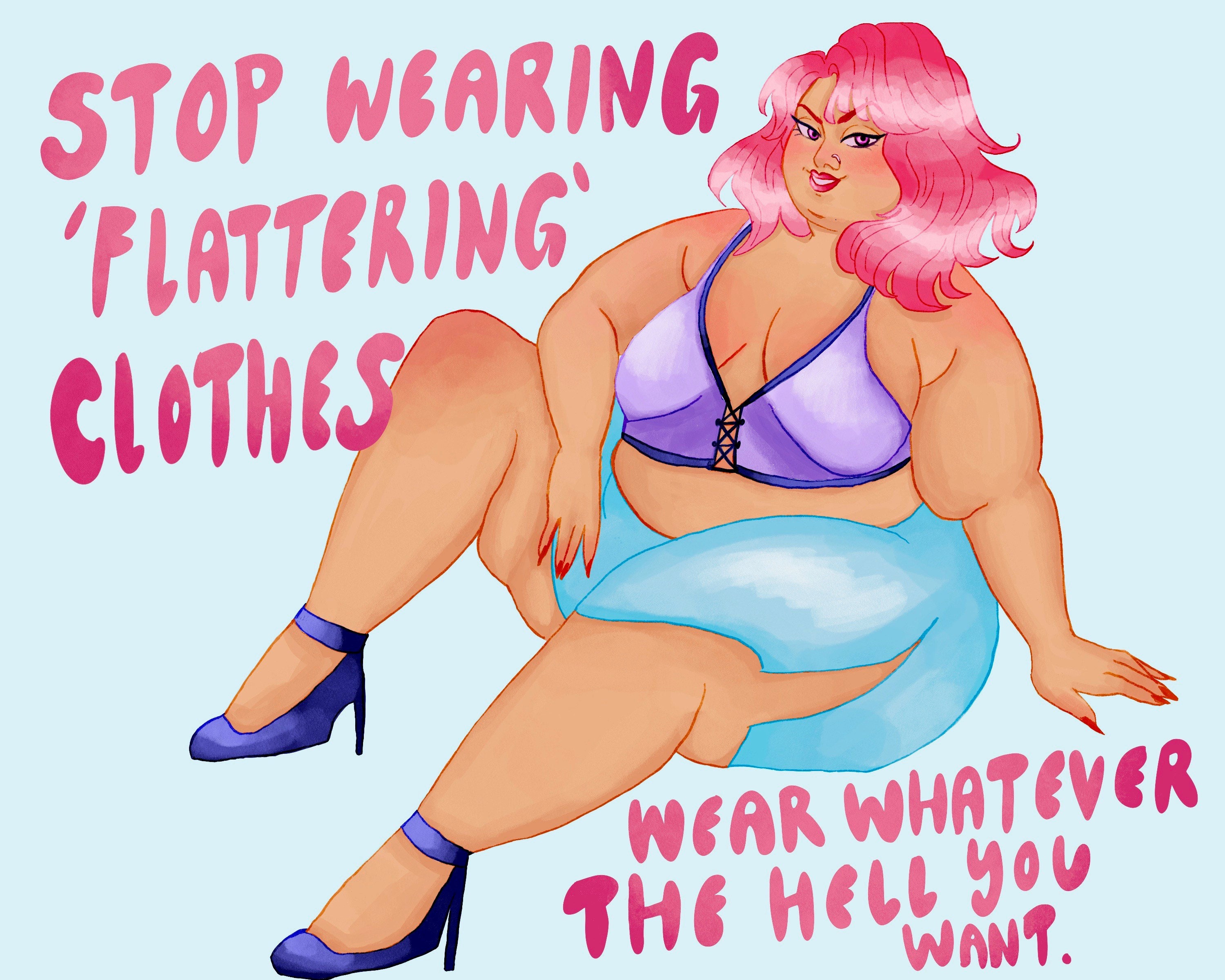 Fuck Fatphobia Art Print // Fat Feminist Wall Art Plus Size - Etsy