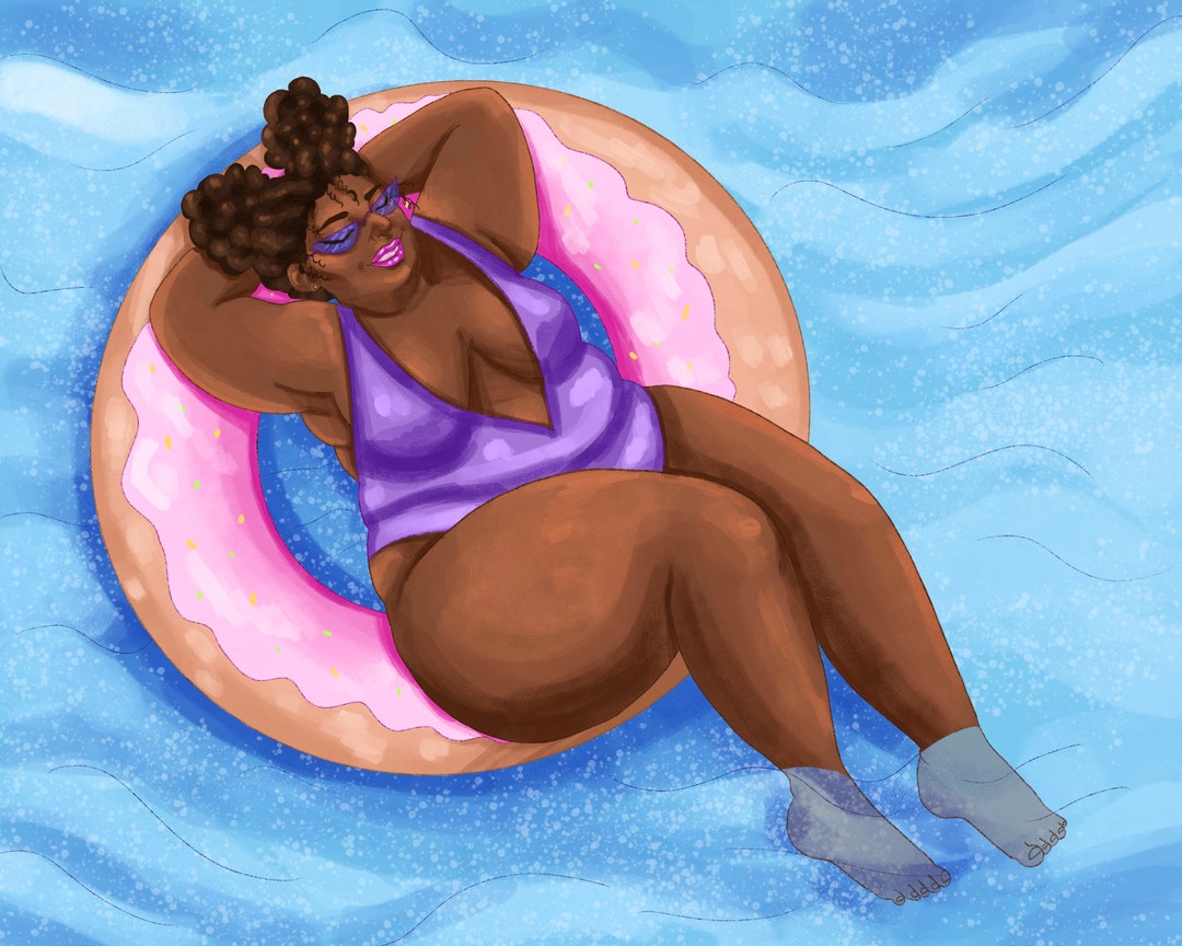 Summer Babe Art Print // Fat Feminist Wall Art Plus Size Body Positive ...