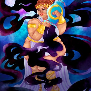 Pandora Art Print // Arte de la diosa griega - Muerte y divinidad - Venganza - Ilustración de la mitología griega - Cuerpo positivo