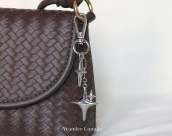 Breloque de sac étoile - breloque de sac étoile filante breloque étoile porte-clés étoile du nord breloque de sac en argent étoile breloque de sac à main de plage