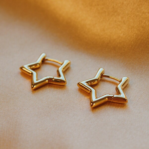 Star Huggie Earrings - Etsy