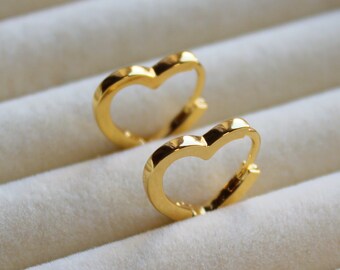 Heart Hoop Earrings – heart huggie hoops 18k gold hinged huggie earrings dainty hoop earrings huggie hoop earrings gift for her