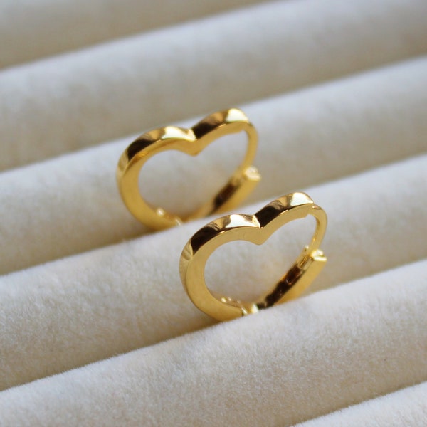 Heart Hoop Earrings – heart huggie hoops 18k gold hinged huggie earrings dainty hoop earrings huggie hoop earrings gift for her