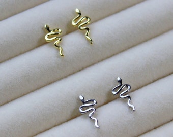 Snake Earrings - small snake stud earrings sterling silver studs mini stud earrings small earrings snake stud earrings gift for her