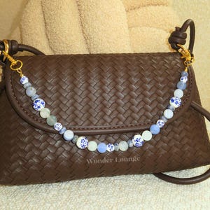 Beaded Bag Chain - bag chain charm body bag charm bead bag charm bag charm beads blue bag charm beaded bag charm charm for bag blue
