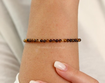 Tigers Eye Bracelet - dainty tigers eye bracelet gold natural tigers eye bracelet vintage tigers eye November birthstone bracelet