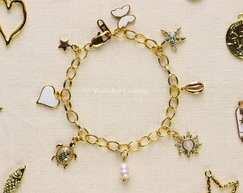 Build Your Own Charm Bracelet - build your own bracelet multi charm bracelet custom charm bracelet vintage charm bracelet gold y2k charms