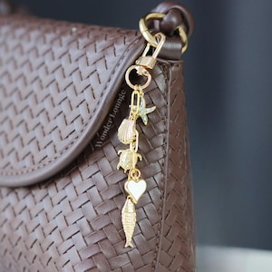 Make Your Own Keychain - custom bag charm customizable bag charm gold chain bag charm personalized bag charm for purse