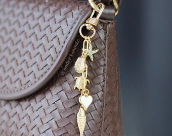 Make Your Own Keychain - custom bag charm customizable bag charm gold chain bag charm personalized bag charm for purse