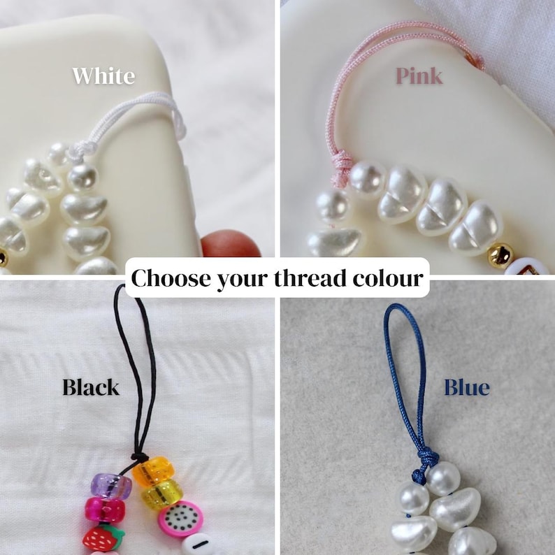 Y2k Phone Strap - bead phone strap beaded phone strap custom phone strap y2k phone charm personalized phone charm bead phone charm image 3