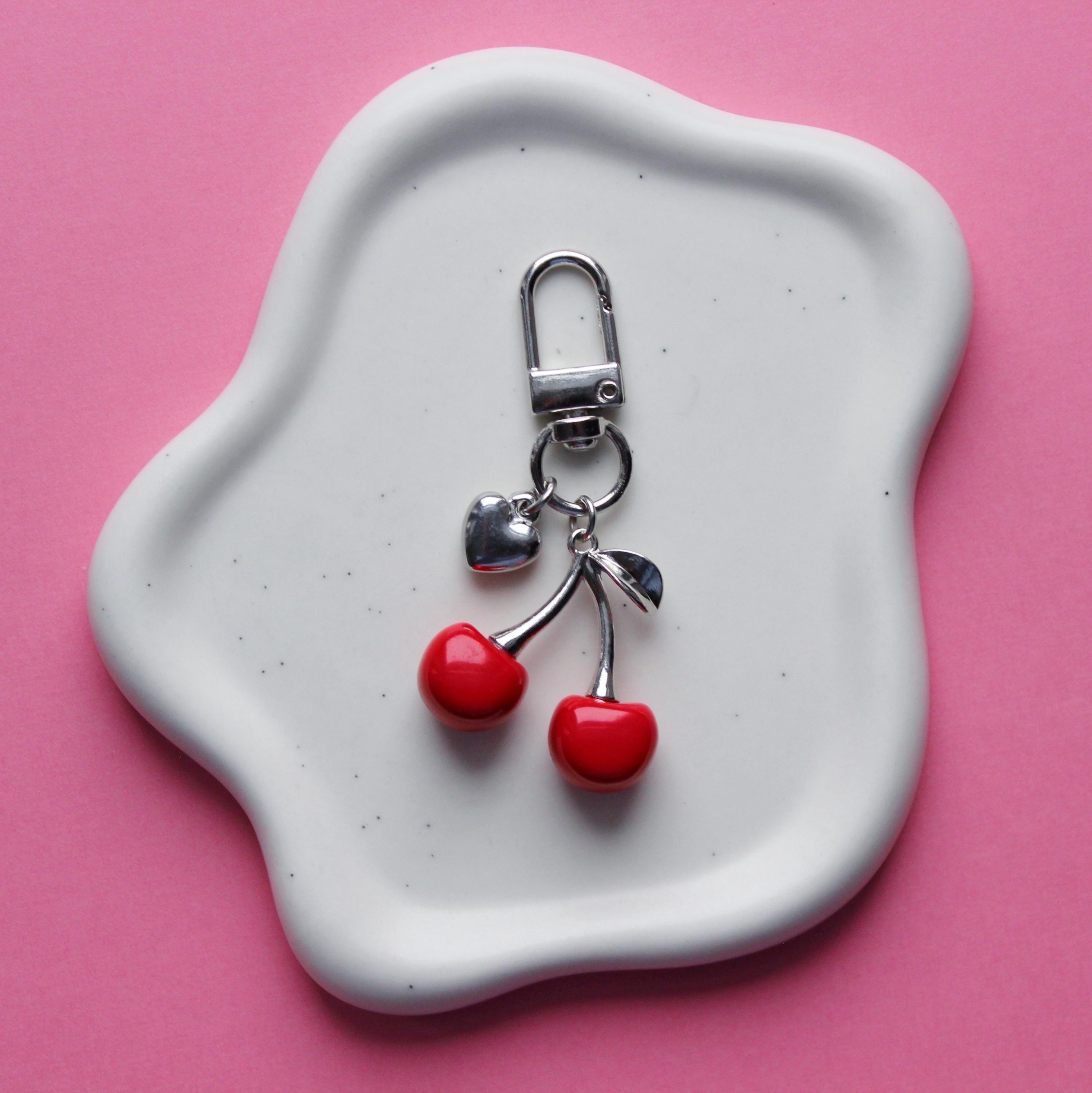 Cherry Bag Charm - Cherry Charm Keychain Cherry Charm for