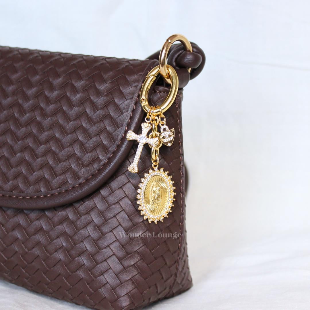 Cross Bag Charm - gold cross purse charm cross car charm cross charm for purse large cross charm diamond cross charm religious charm
