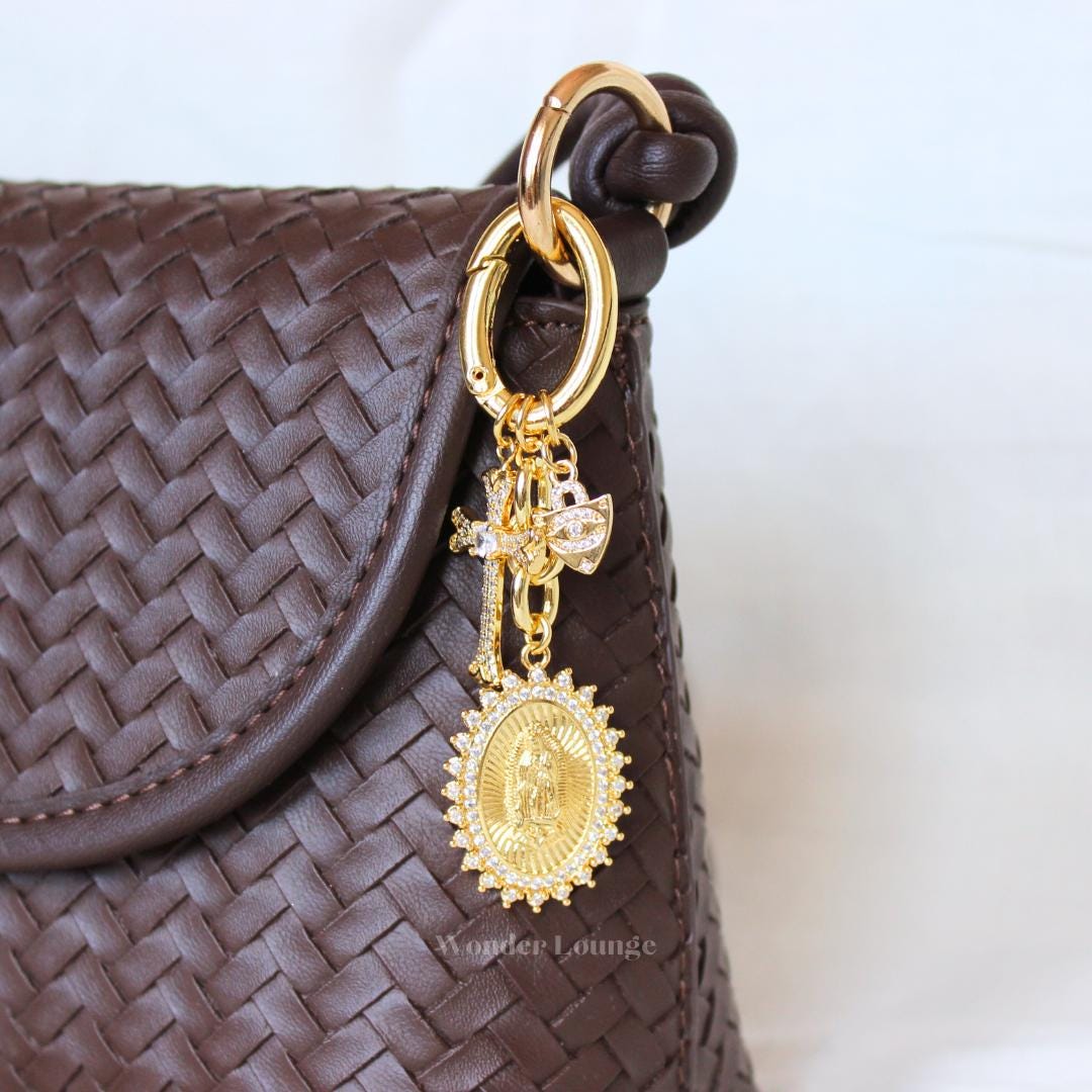 Cross Bag Charm - gold cross purse charm cross car charm cross charm for purse large cross charm diamond cross charm religious charm
