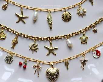 Build Your Own Charm Necklace - build your own necklace multi charm necklace custom charm necklace vintage charm necklace gold y2k charms