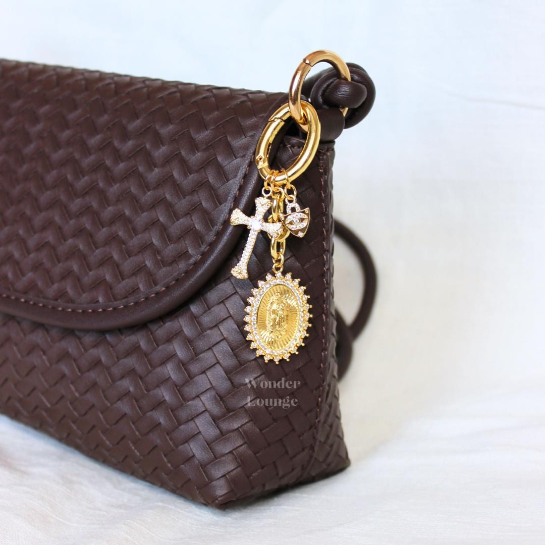Cross Bag Charm - gold cross purse charm cross car charm cross charm for purse large cross charm diamond cross charm religious charm