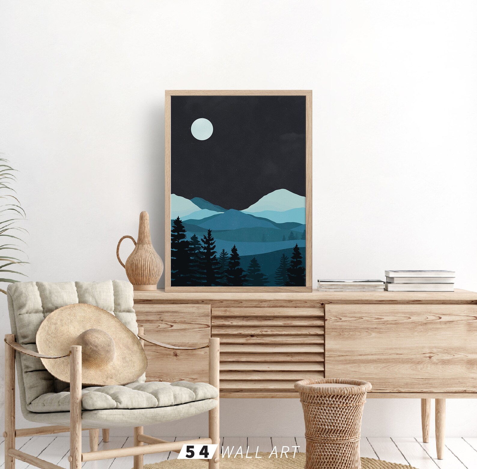 Blue Mountain Wall Art Set of 2 Printable Wall Art Mid Etsy