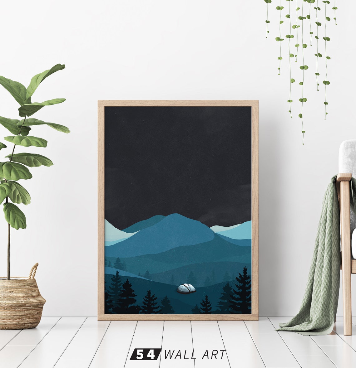Blue Mountain Wall Art Set of 2 Printable Wall Art Mid Etsy