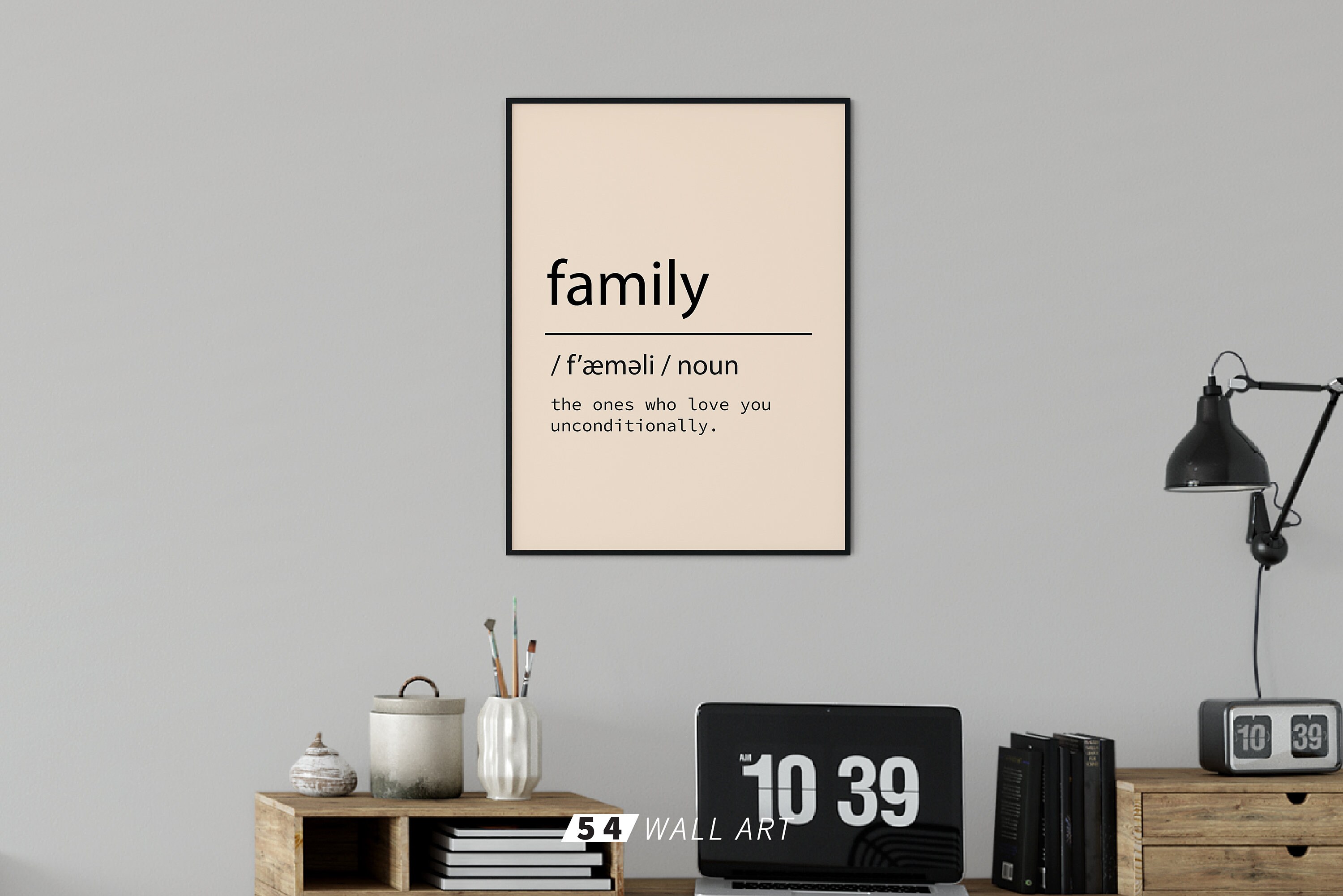 Family Definition Wall Art / Living Room Wall Art / Printable Etsy