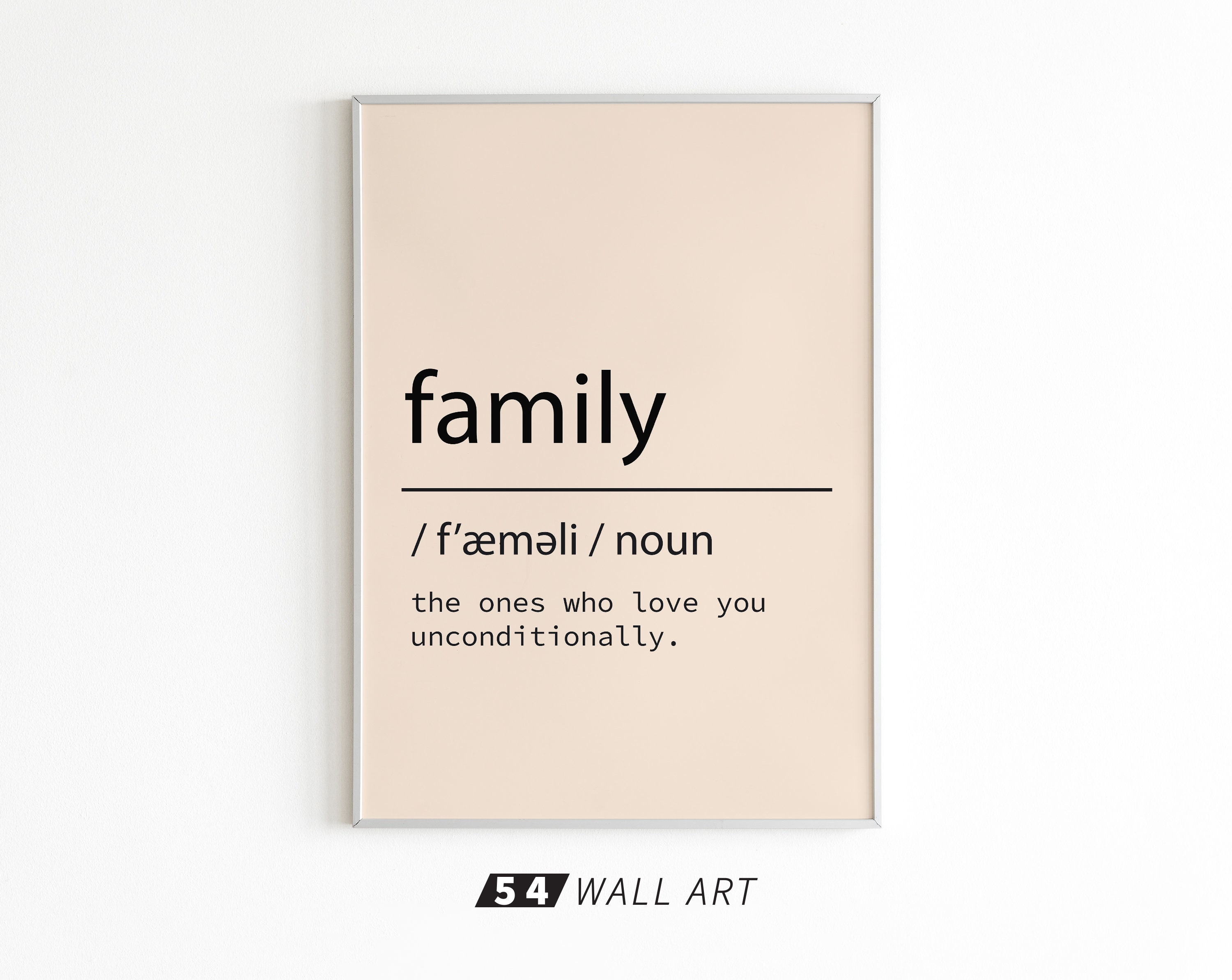 Family Definition Wall Art / Living Room Wall Art / Printable Etsy