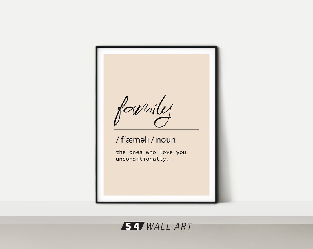 Family Definition Wall Art / Living Room Wall Art / Printable Etsy