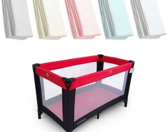 2x Travel Cot Fitted Sheet 100% Cotton 95x65cm