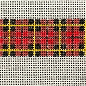 Needlepoint Plaid Dog Collar Canvas