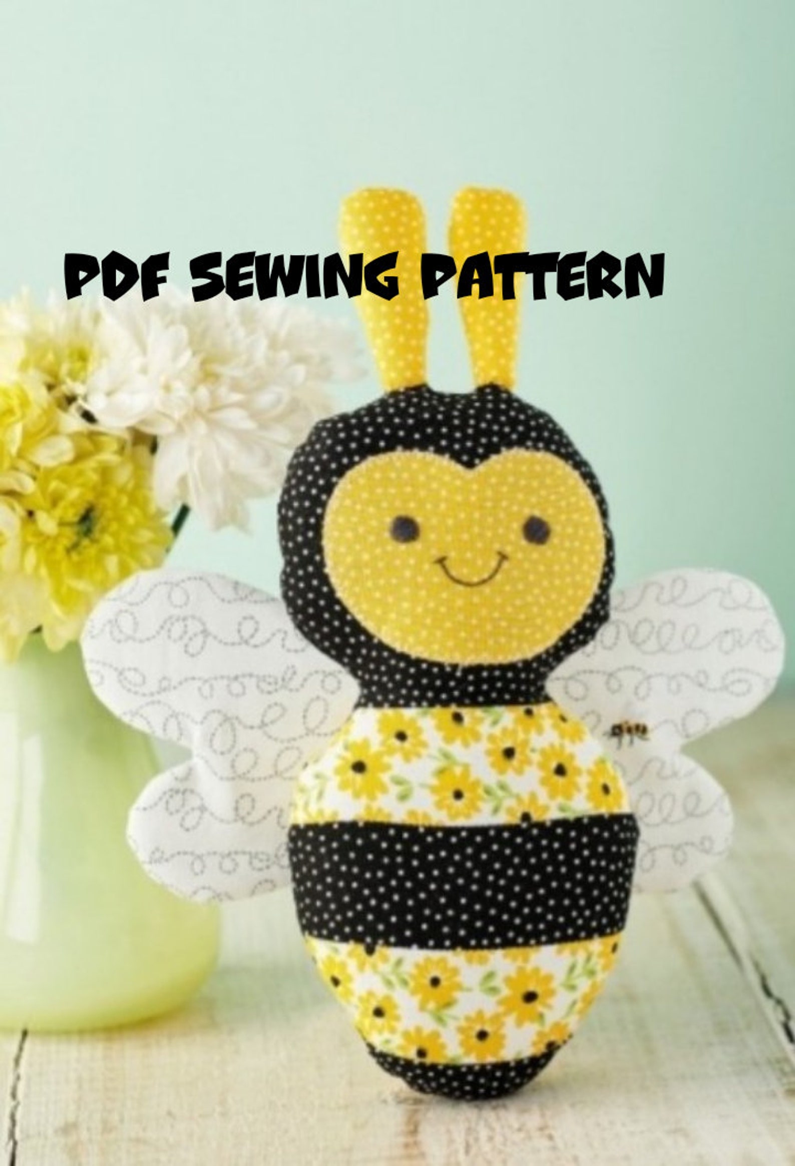 PDF Bee Sewing Pattern Stuffed Cute Digital Pattern For Etsy