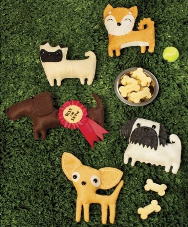 PDF Sewing Pattern Dog Felt Toys Set Stuffed Cute Dog Felted Etsy