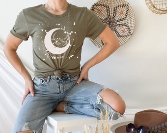 Dreamer Moon PNG – Boho Celestial Sublimation Design (Digital Download)