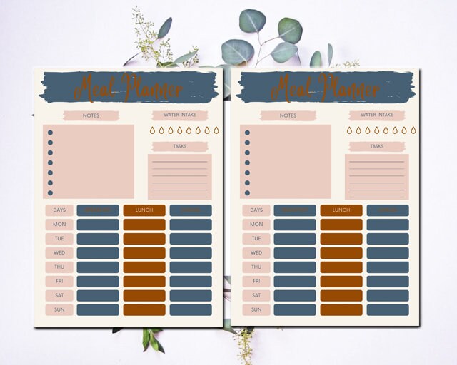 Floral Meal Planner Printable Full 7 Day Planner - Etsy