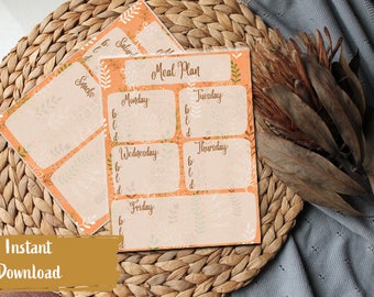 Floral Meal Planner Printable Full 7 Day Planner