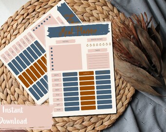 Floral Meal Planner Printable Full 7 Day Planner
