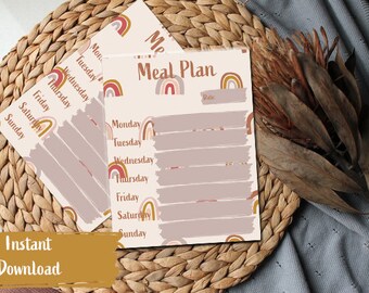Rainbow Meal Planner Printable