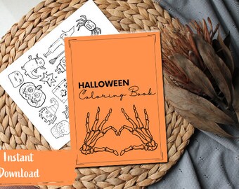 Easy Halloween Coloring Book For Kids Printable - Instant Download