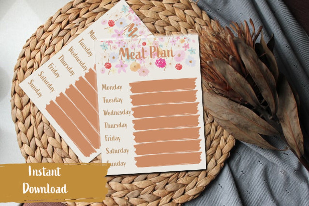 Floral Meal Planner Printable - Etsy